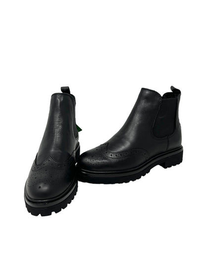 Stivaletto ricamo in punta nero -IV17635