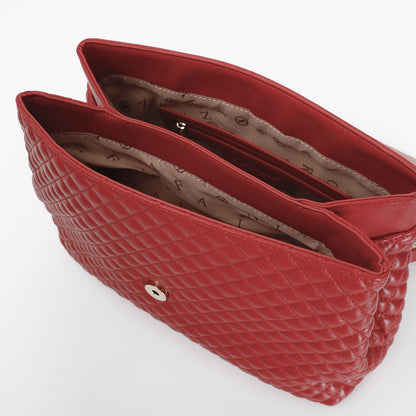 Cartella con trapuntatura rombi rossa -ZC0402R