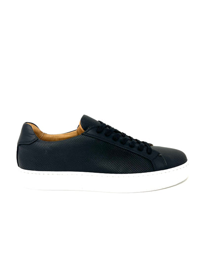 Sneakers microforata uomo in pelle nera -1213BNE