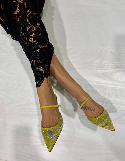 Slingback strass verde lime Gilda -AMANDA7