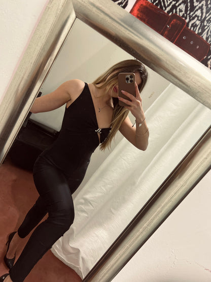 Tuta in lycra monospalla cut-out Sarangelini -5981NE