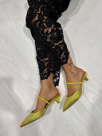 Slingback strass verde lime Gilda -AMANDA7