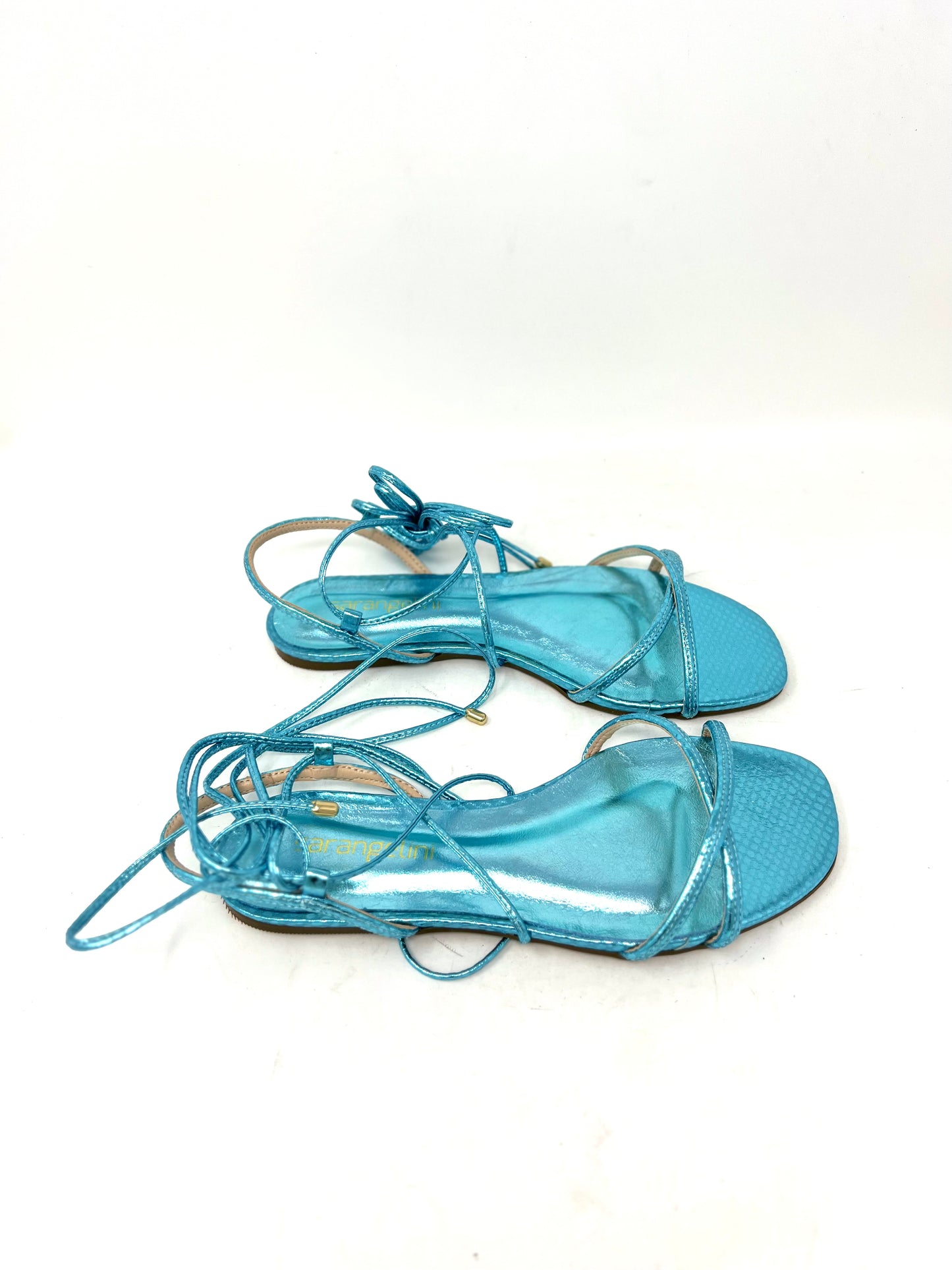 Sandalo flat con lacci blue sky -2048SK