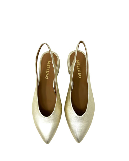 Ballerina aperta in nappa platino - D156D
