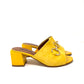 Ciabattina Melluso in pelle gialla con accessorio -K35162