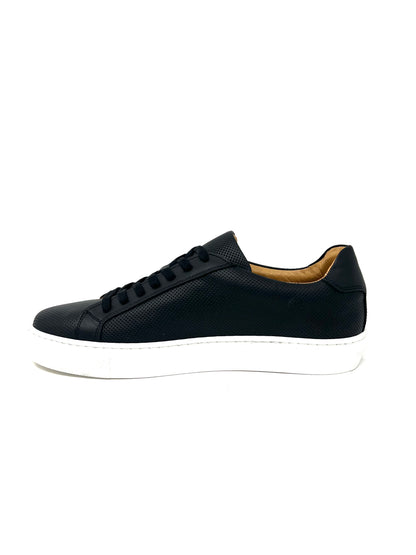 Sneakers microforata uomo in pelle nera -1213BNE