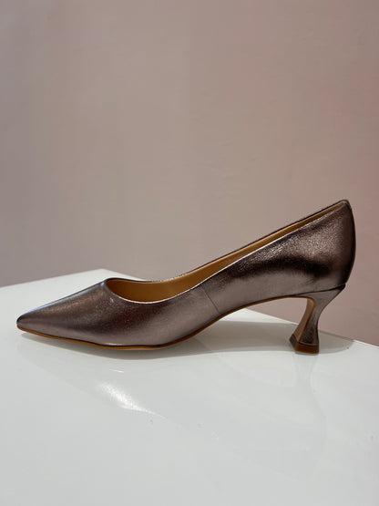 Décolleté in pelle metal onix - 1964B21