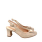 Slingback in camoscio champagne con accessorio Melluso X519