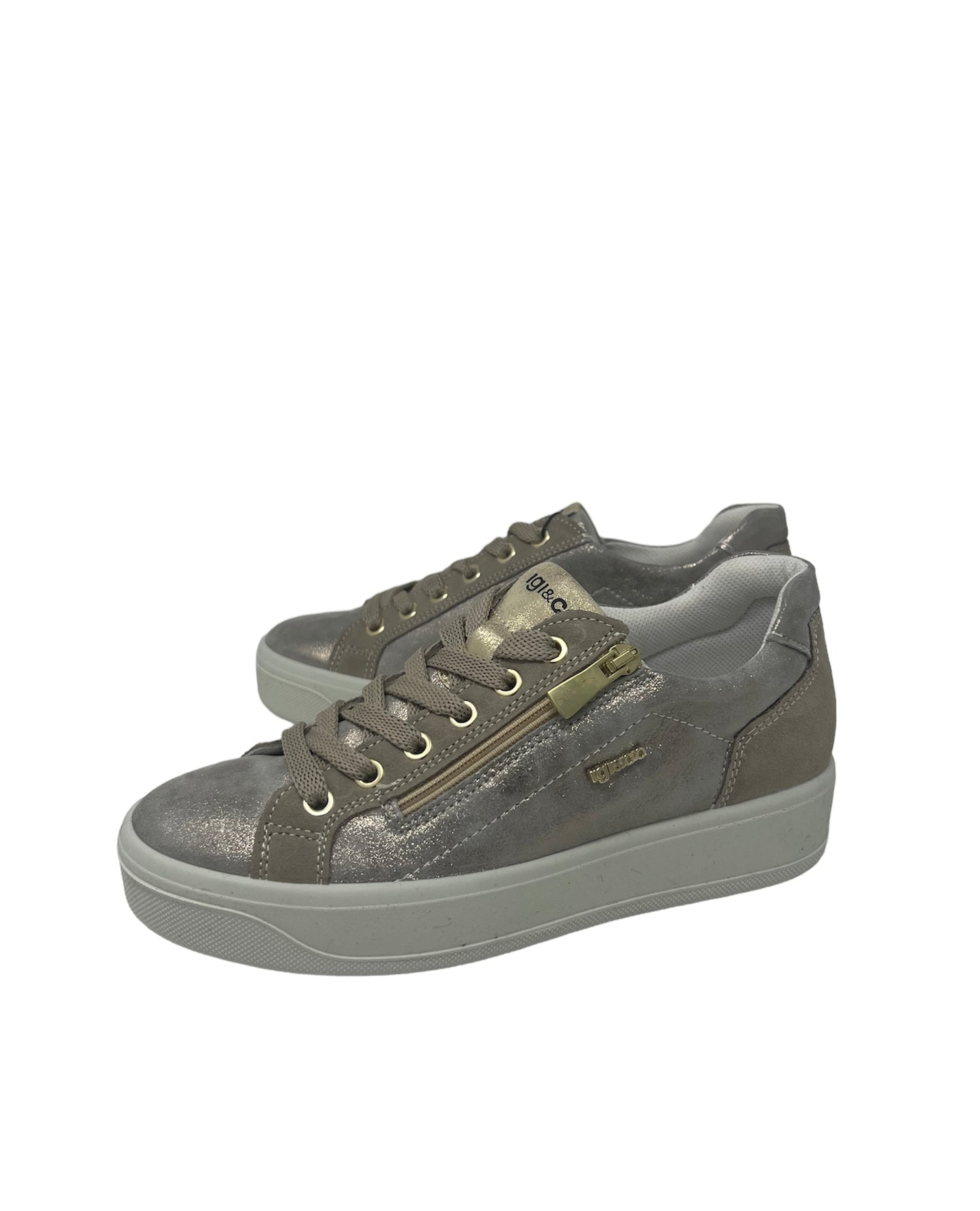 Sneakers in camoscio taupe Igi&co -3657422