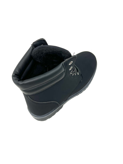 Scarponcino uomo trekking nero in eco-pelle