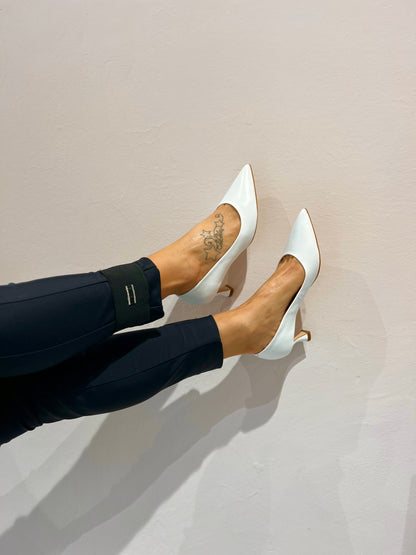 Decolletè in pelle bianco -1964B22