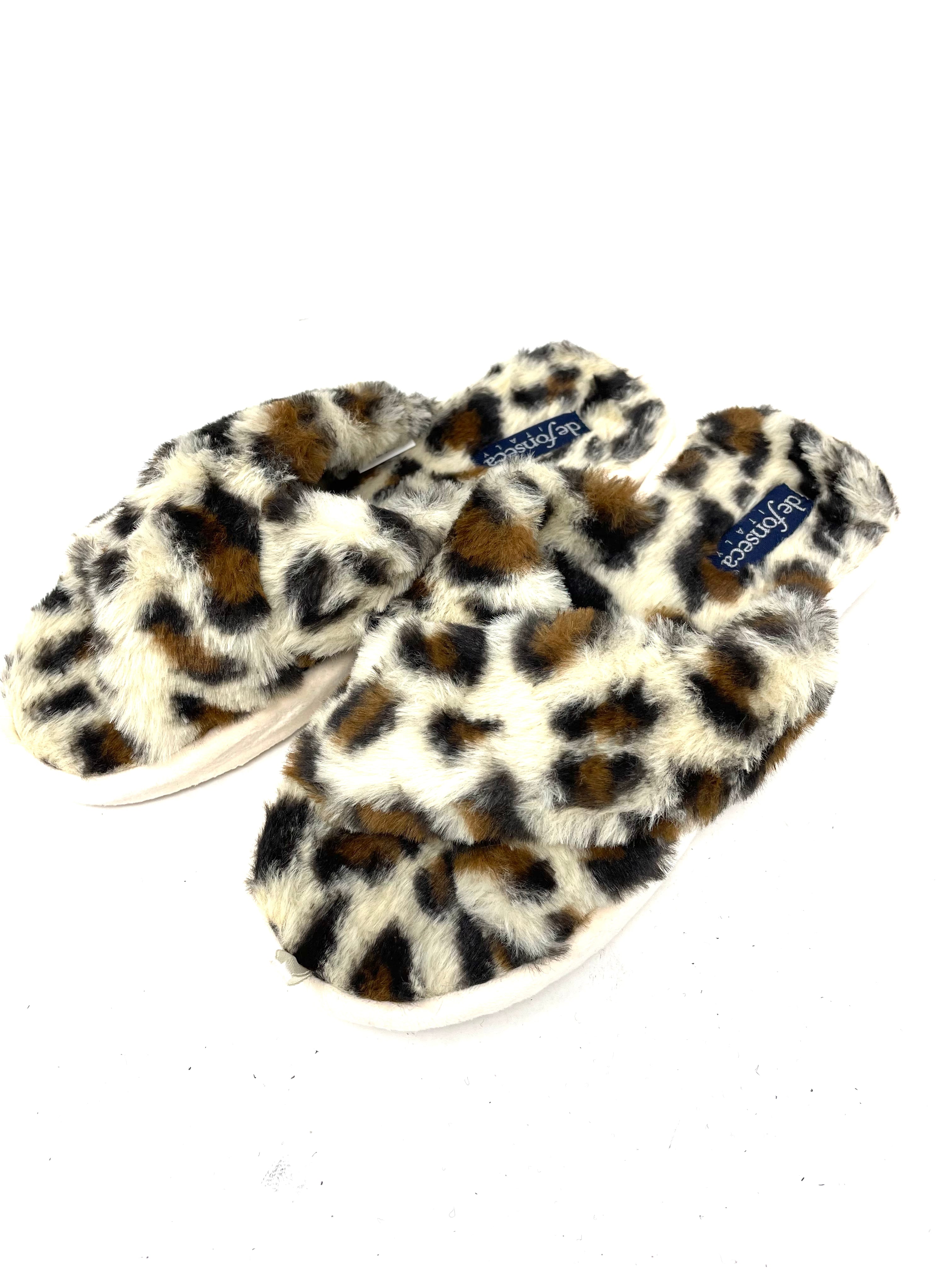 Ciabatta incrociata peluche wild -W844BE