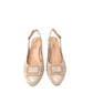 Slingback in camoscio champagne con accessorio Melluso X519