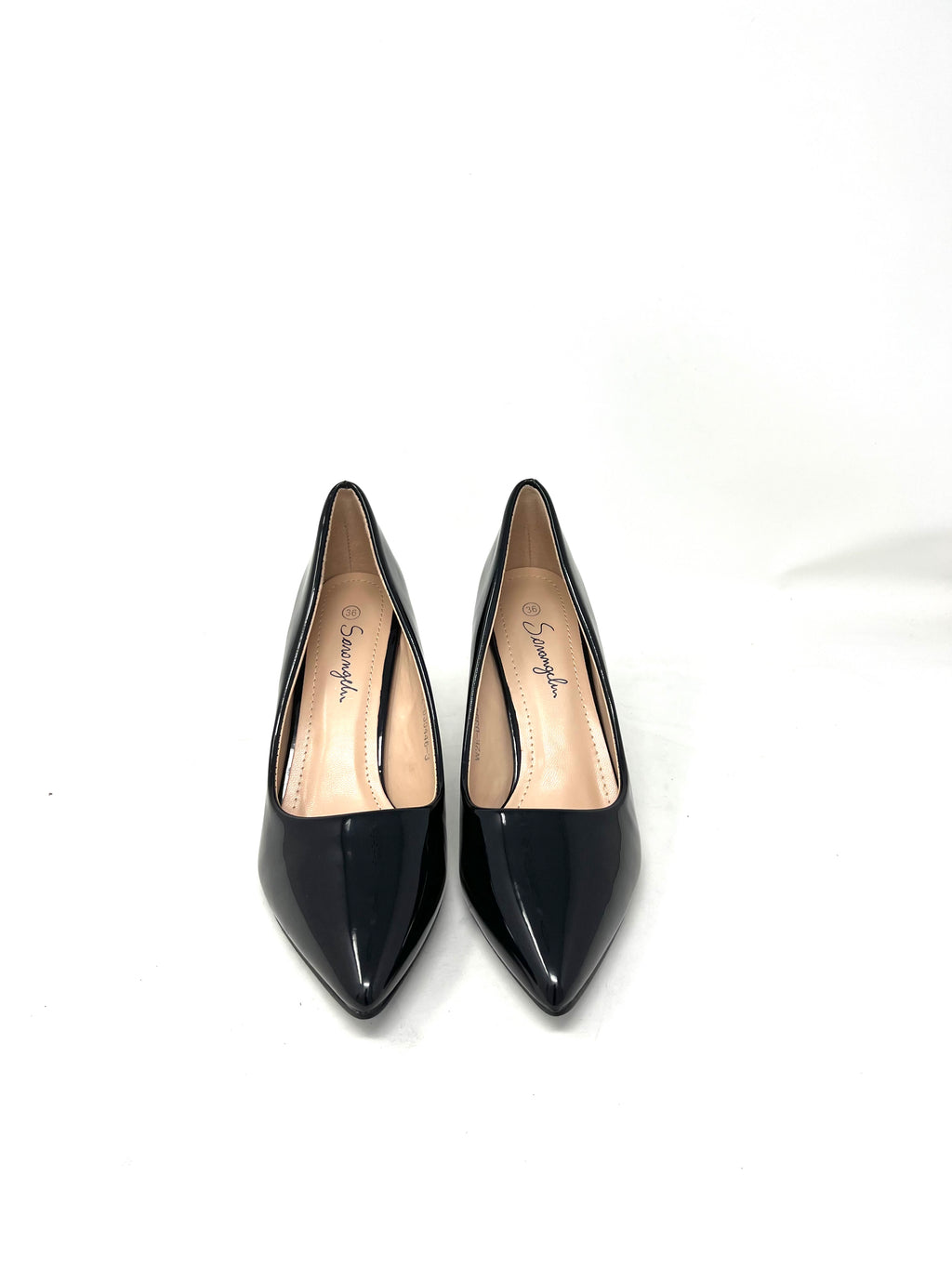 Decolletè nera lucida con tacco a spillo 5 cm -W2ED39N
