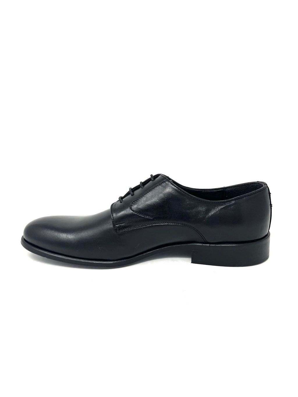Derby allacciata in pelle nero - U0721D